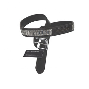 Ceinture en cuir véritable marron pour cavaliers Polo style Argentine avec boucle en laiton doré. - Product Image 4