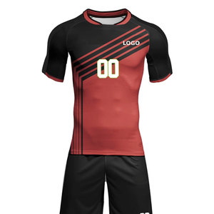 Vente en gros d'usine, ensemble complet personnalisé, maillot de football respirant en mesh/nylon/polyester, séchage rapide, logo et nom d'équipe personnalisés - Product Image 4