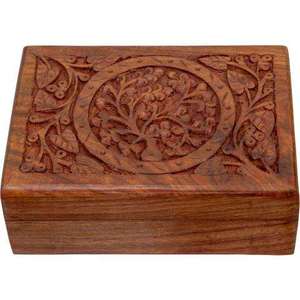 Boîte de rangement en bois sculpté à la main, boîte décorative rectangulaire, organisateur multifonction, boîte cadeau de table - Product Image 2