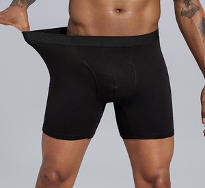 High QUality Customized Gray <b>Boxer</b> Briefs Mid-Rise Knitted 100% Cotton Breathable Solid Color Underwear - Product Image 5