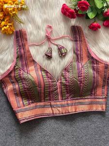 Premium Quality Jacquard with Zari Weaving Design Fully-Stitched <b>Blouse</b> Collection Manufacturer from Surat Indian Supplier - Product Image 5
