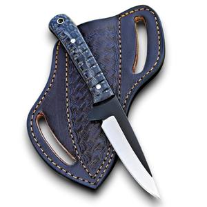 Cuchillo de caza y camping EDC de hoja fija de acero inoxidable de grado industrial con punta caída, mango de madera Pakka esculpida de 8 pulgadas - Product Image 1