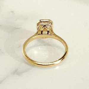 Bague solitaire authentique en diamant taille radiant de 3,02 carats, cultivé en laboratoire, en or massif 14 carats, cadeau romantique pour la mariée, charmes de mariage - Product Image 5