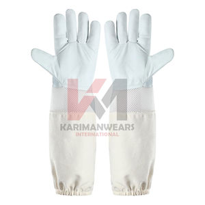 Guantes de Apicultura de Calidad Industrial, Palma de Cuero, Manga Larga de Lona, Guantes de Protección para Operaciones Seguras en Granjas Apícolas - Product Image 1