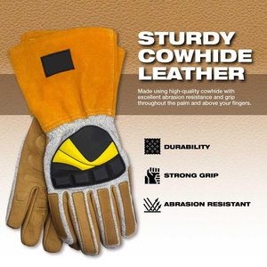 Gants de soudage TIG de haute qualité, personnalisés avec logo, pour hommes, lisses, antidérapants, certifiés CE, anti-coupure, sans latex, pour la sécurité - Product Image 5