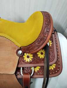 Selles de dressage western en cuir véritable 2026, 100 % cuir de vachette, façonnées à la main, durables, confortables, personnalisables - Product Image 4