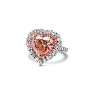 Heart Cut Morganite <b>Cocktail</b> <b>Ring</b> In 18K Solid <b>Gold</b> With For Women Romantic Engagement Style - Product Image 1