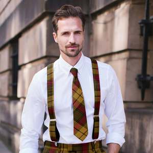 Cravate écossaise à motif tartan jaune, vert et rouge, ensemble de cravates pour hommes, style anglais, toutes saisons - Product Image 2
