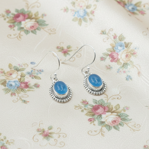 <b>Top</b> Quality Blue Chalcedony 925 Sterling Silver Vintage Drop Earrings Handmade Boho Jewelry <b>Rose</b> Gold Yellow Gold Plated Her - Product Image 3