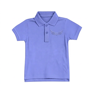 Men's <b>Purple</b> Short Sleeve for <b>Shirt</b> Digital Printed Wing Logo Solid Color Casual Knitted Oxford Cotton Breathable ODM Design - Product Image 1