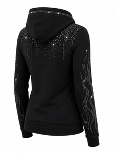 Women's Trendy <b>Rhinestone</b> Hoodie Sparkling Crystal Hooded Sweatshirt Long Sleeve Casual <b>Jacket</b> for Women <b>Rhinestone</b> Hoodie - Product Image 3
