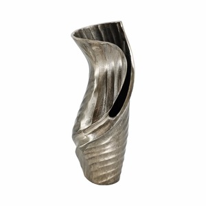 Vase de table minimaliste géométrique en métal craquelé transparent, support décoratif pour fleurs, accent d'intérieur, prêt à l'emploi, moderne - Product Image 2