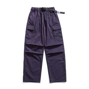 Usine de haute qualité en gros Logo personnalisé 100% Polyester extérieur décontracté taille élastique pantalon droit plusieurs poches pour hommes - Product Image 6