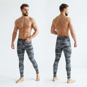<b>Men</b> Full Length Camo Compression Leggings Elastic Waist Printed Workout <b>Pants</b> Sportswear <b>Yoga</b> Tights Breathable Gym Workout <b>Pant</b> - Product Image 4
