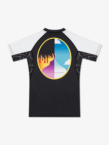 เสื้อรัดกล้ามเนื้อ MMA ผ้าโพลีเอสเตอร์/ไนลอน พิมพ์ลายแบบ Heat-Transfer  สี/โลโก้สั่งทำได้  ด้านหน้า 280 กรัม ราคาถูก ขายส่ง สำหรับศิลปะการต่อสู้ - Product Image 2