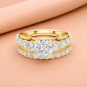Premium Oval Cut Lab Grown Diamond Bridal <b>Ring</b> <b>Set</b> 14K Solid <b>Gold</b> Yellow/White/Rose <b>Gold</b> Wedding Engagement <b>Ring</b> for Women - Product Image 2