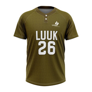 Camiseta de Béisbol Personalizada para Hombre, Manga Corta, 100% Poliéster, Absorbe la Humedad, Logotipo Frontal Impreso por Sublimación, Fabricante OEM - Product Image 1