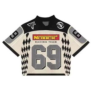 T-shirt pour homme personnalisé avec logo vintage, jersey de football, de soccer, de basketball, surdimensionné, en maille polyester, streetwear, impression par sublimation - Product Image 4