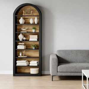 Libreria Alta in Legno dal Design Moderno, Scaffale a Scala per Soggiorno, Arredamento per Casa, Hotel e Supermercati - Product Image 3