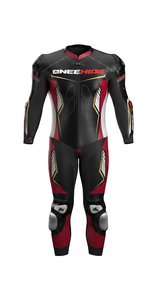 Traje de Carreras MotoCP de Cuero Genuino Premium de Una Pieza con Protectores y Joroba para Días de Pista - Product Image 1