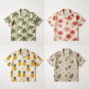 Custom Design Hawaiian Print Short-sleeved <b>Shirt</b> for Men Beach <b>Resort</b> Vacation Hawaii Button Down <b>Shirts</b> - Product Image 3