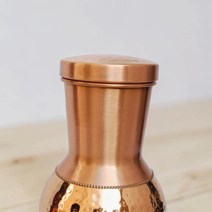 Recipiente de cobre hecho a mano para almacenamiento de alimentos con tapa, diseño tradicional chino, hermético, en forma de botella, para uso en la cocina - Product Image 4