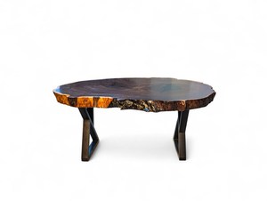 Luxury Epoxy Resin <b>Log</b> Wooden Table Solid Walnut Handmade Customizable Eco-Friendly Waterproof Modern Art Home Living Room - Product Image 2