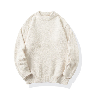 Pull en tricot à col rond pour femme, manches longues, décontracté, pour l'hiver, 100% acrylique, anti-boulochage, épais, couleur unie - Product Image 4