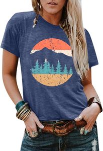 T-shirt graphique en coton pour femmes, coupe confortable, décontracté, à porter au quotidien, AuroraBlend Streetwear - Product Image 3
