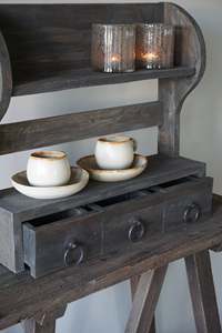Étagère murale vintage en bois ancien avec 3 tiroirs, étagère de rangement en bois rustique, organisateur, décoration de cuisine et de maison de style farmhouse - Product Image 2