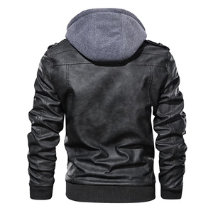 Veste en cuir à capuche pour homme, hiver, durable, haute qualité, écologique, légère, imperméable, coupe-vent, pour tous les jours - Product Image 3