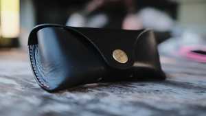 Genuine Leather <b>Glasses</b> Pouch Soft Cowhide Spectacles <b>Case</b> Luxury Handmade Slim Sunglasses Cover Travel Bag LGC-0064 - Product Image 2