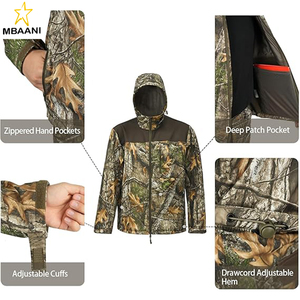 Men's <b>Camo</b> <b>Jacket</b> Hunting Hooded Softshell Fleece Lined Outdoor Hiking Coat - Product Image 5