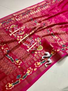 ผ้าซารีวิสโคสเครปสมัยใหม่ พร้อมขอบผ้าลายแจ็คการ์ด และลายฟอยล์บราโซ แห้งเร็ว - Product Image 3