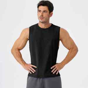 OEM Custom logo High Quality Fashion <b>White</b> Black Cotton Men's Workout Bodybuilding Singlet Fitness Gym tank Top for Men - Product Image 4