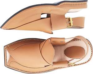 Sandales en cuir personnalisées Kheri pour adultes, avec sangle réglable, pour l'été, style traditionnel Peshawari Chappal pour hommes et garçons, pour sorties décontractées. - Product Image 3