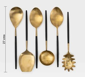 Stainless Steel <b>Serving</b> <b>Spoons</b> with Elegant Leaf-Shaped Handles Premium Dining Special Occasion Serveware - Product Image 2