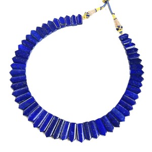 Collier de perles en Lapis Lazuli naturel, 16 pouces, réglable, perles de pierre Lapis Lazuli, collier ras du cou, bijoux en pierres précieuses bleues, vente en gros - Product Image 5