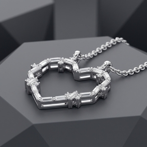 Colgante de Corazón Entrelazado con Diamante Cultivado en Laboratorio de 0.287 Ct, Oro Amarillo, Blanco y Rosa de 9K, Engaste de Bisel Moderno, Joyería Chapada en Oro para Mujer - Product Image 2