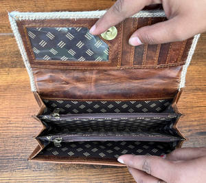 Nouvelle vente chaude Designer en cuir de vachette véritable pochette sac à main pochette portefeuille cheveux noirs sur cacher portefeuilles en cuir cadeau pour les femmes - Product Image 6