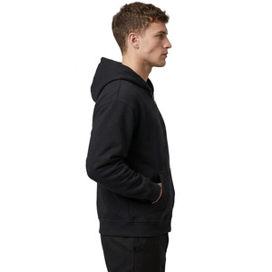Bulk Production Cotton <b>Fleece</b> Men’s Hoodies Hoodie for Men Zip Up Regular Fit <b>Black</b> Hoodie Custom Branding Apparel Manufacturer - Product Image 5