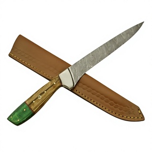 Cuchillo de Filetear de Acero de Damasco Forjado a Mano Personalizado |   Cuchillo de Chef de 12 Pulgadas con Hoja de Acero Integral y Madera de Pakka - Product Image 1
