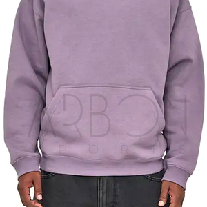 Meilleure Vente – Nouvelle Arrivée : Sweat à Capuche Oversize Confortable et Épais en Molleton de Coton Uni, Couleur Violet Cendré - Product Image 6