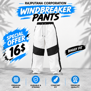 Pantalones de senderismo para hombre, de cintura media con cordón, holgados, impermeables, de pierna ancha, casuales, 100% nailon poliéster, de secado rápido - Product Image 1