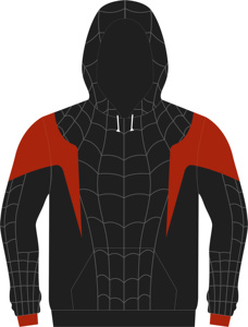 Purat Leathers Herren Gefütterter Fleece-Hoodie Schwarz Rot Pullover Gestrickt Polyester/Baumwolle Winter Streetwear - Product Image 2