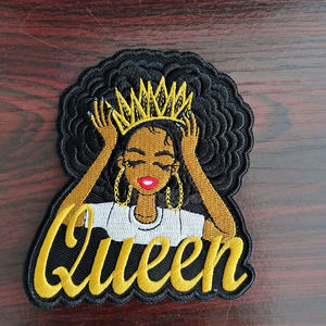 Parches Bordados Termoadhesivos de Alta Calidad con Diseño de Reina Negra, Listos para Enviar, para Coser en Ropa, Chaquetas y Jeans - Product Image 1