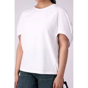 T-shirt ample en coton personnalisé de haute qualité pour femme avec fermeture éclair, logo personnalisé et tissu respirant - Mode toutes saisons - Product Image 5