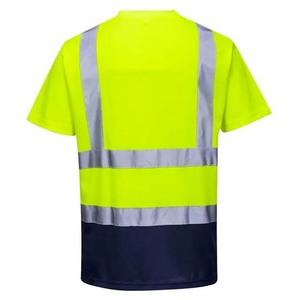 T-shirt de travail haute visibilité pour homme, polyester, réfléchissant, jaune, bleu marine - Product Image 4