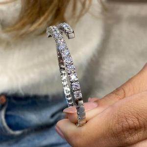 Round Cut Diamond Tennis Bracelet <b>Solid</b> <b>Gold</b> Classic Tennis Bracelet Luxury Lab Grown Diamond Bracelet Wedding Jewelry Fine Gift - Product Image 4