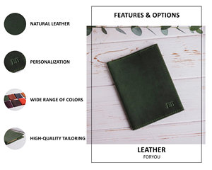 Genuine Leather Passport Holder Slim Travel <b>Wallet</b> <b>RFID</b> <b>Blocking</b> Custom Logo Luxury Passport Case Cover Folder PTH-0101 - Product Image 2